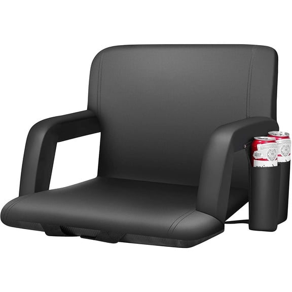 SPECSTAR Reclining Stadium Seat Chair with Backrest and Armrests, Portable Cushion for Bleachers, Set of 1