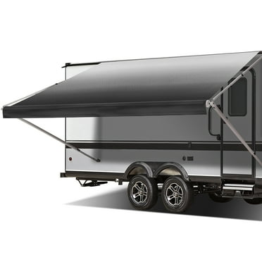 SPECSTAR RV Awning Fabric Replacement Premium Grade Vinyl 17' (Fabric 16.2'), Black Fade