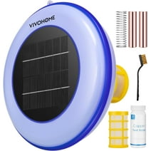 SPECSTAR Solar Pool Ionizer Chlorine-Free Sun Shock & Water Purifier Automatic Pool Cleaner Up to 35,000 Gal - Round