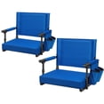 thumbnail image 1 of SPECSTAR Stadium Seats with Back Support and Cushion, 2 Pack Portable Bleacher Chairs with Cup Holder and Shoulder Strap, 1 of 9