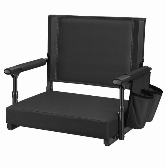 VIVOHOME Stadium Seats with Back Support and Cushion Black 1 Pack