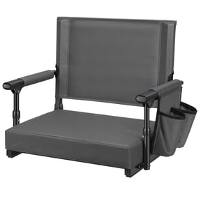 SPECSTAR Stadium Seats with Back Support and Cushion Gray 1 Pack