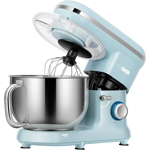 SPECSTAR Stand Mixer, 660W 10 Speed 6 Quart Tilt-Head Kitchen Electric Food Mixer with Beater, Dough Hook, Wire Whip and Egg Separator, Blue