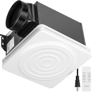 SPECSTAR Bathroom Exhaust Fan 240 CFM with Humidity Sensor - 1.6 Sones Quiet Energy-Saving EC Motor, 6-Speed AutoFlow Remote, 11 x 12 in Easy Retrofit, 6-Inch Duct Kit Included