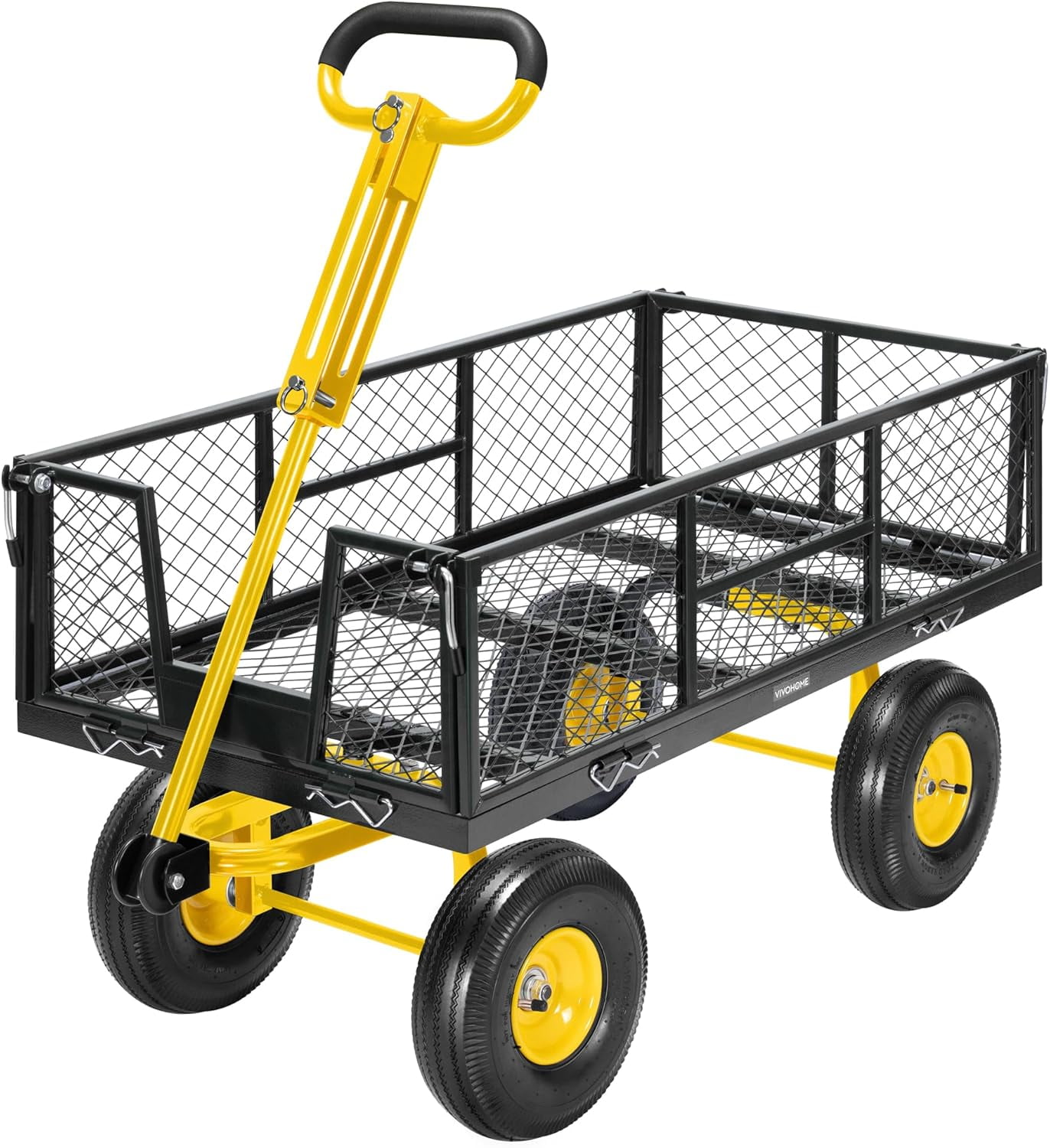 SPECSTAR Steel Garden Cart with Round Handle, 900lbs Capacity, with 10 ...
