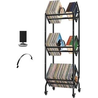 TC-HOMENY 2-Tier Movable Vinyl Record Storage Rack, Vinyl Record Shelf, LP  Storage Shelf, Record Holder for Albums, Large Capacity Vinyl Record