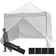 SPECSTAR White Commercial Tent 8 x 8 Instant Pop-up Straight Leg Canopy with Sidewalls