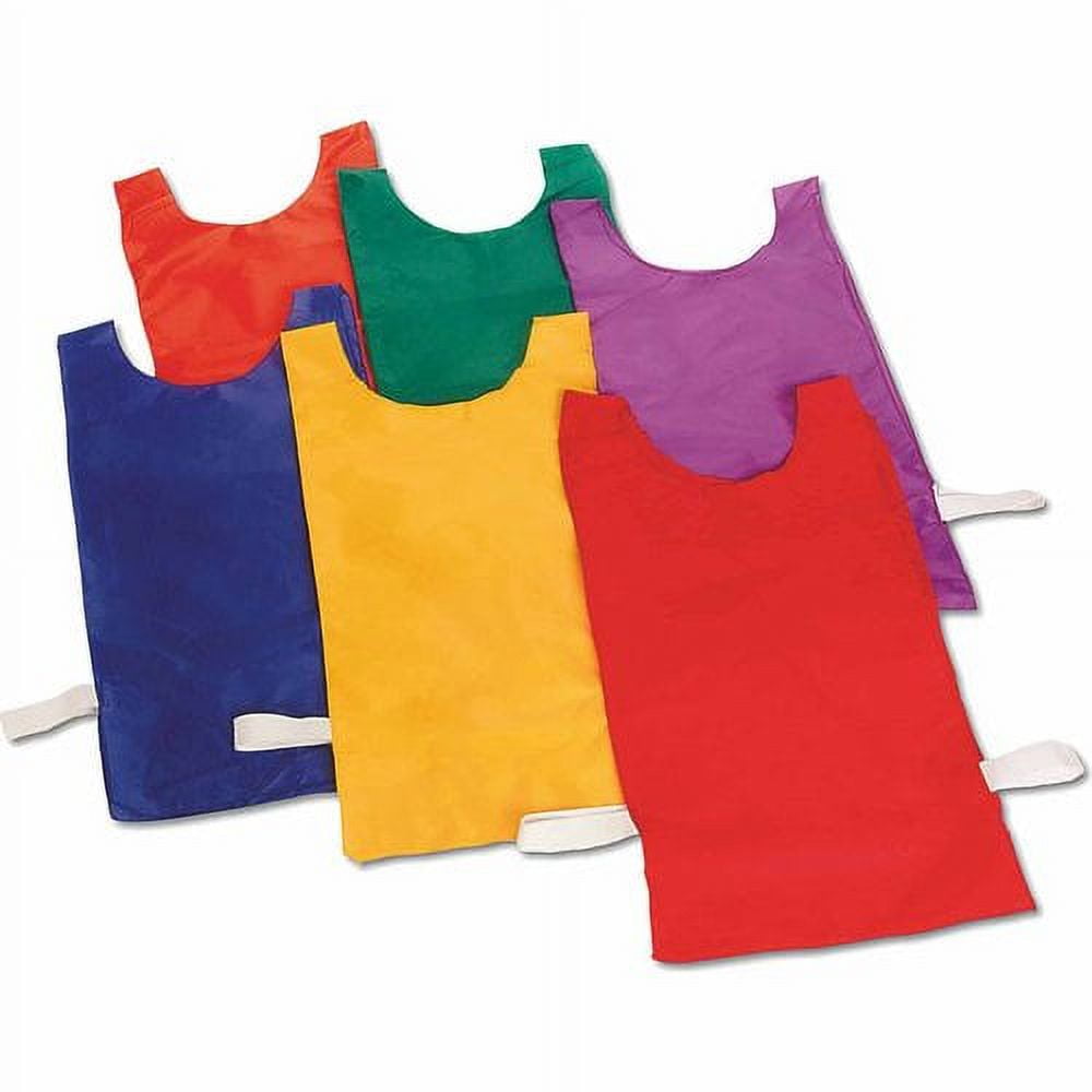 SPECTRUM Scrimmage Vests, Nylon, Elastic Tabs, Blue, 12-Pack (Youth)