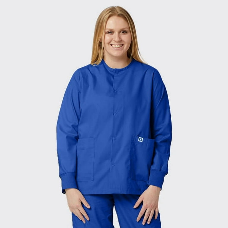 Royal blue shop lab coat