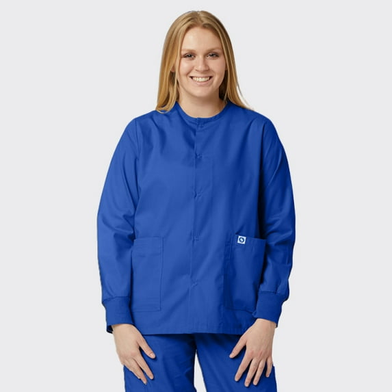 SPECTRUM UNIFORMS Scrub Jackets Doctor Lab Coat -Crew Neck Tops Unisex Soft Fabric Ideal | Medical Professionals, Hospital and Lab Work Wear Royal Blue