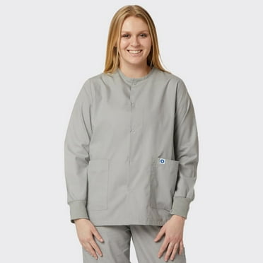 SPECTRUM UNIFORMS Scrub Jackets Doctor Lab Coat -Crew Neck Tops Unisex Soft Fabric Ideal | Medical Professionals, Hospital and Lab Work Wear Grey