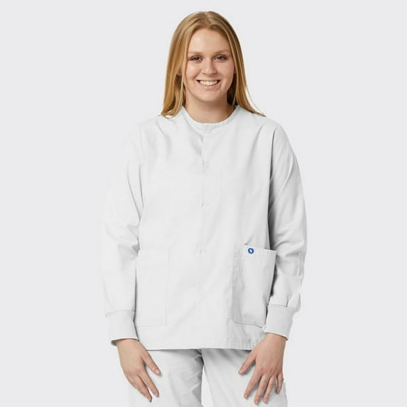 SPECTRUM UNIFORMS Scrub Jackets Doctor Lab Coat -Crew Neck Tops Unisex Soft Fabric Ideal | Medical Professionals, Hospital and Lab Work Wear White