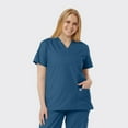 thumbnail image 1 of SPECTRUM UNIFORMS Scrub Tops Medical Unisex V-Neck Yoga Soft Fabric Medical Professionals Hospital and Lab Workwear Nurse Top Caribbean Blue, 1 of 5
