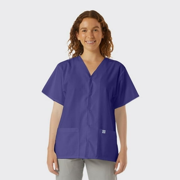 SPECTRUM UNIFORMS Scrub Tops Tunic Tops with Snap Front Women V-Neck Soft Fabric Ideal for Medical Professionals, Hospital and Lab Work Wear Royal Blue