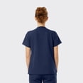 thumbnail image 1 of SPECTRUM UNIFORMS Wynd Women's Tuckable Scrub Top V-Neck Soft Fabric, Outfit Ideal for Women at Hospital Workspace, Medical Practice, Medical Professionals, and Nurses Navy Blue, 1 of 3