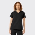 thumbnail image 1 of SPECTRUM UNIFORMS Wynd Women's Tuckable Scrub Top V-Neck Soft Fabric, Outfit Ideal for Women at Hospital Workspace, Medical Practice, Medical Professionals, and Nurses Black, 1 of 4