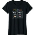 thumbnail image 1 of SPED Squad, First Then Teach, Special Education Teacher PECS T-Shirt, 1 of 3