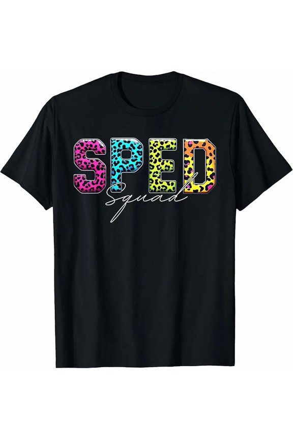 SPED Squad Leopard Print for Special Education Teacher Short Sleeve Tee