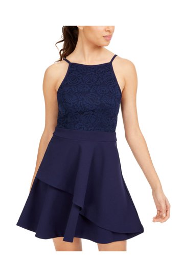 Navy Fit Flare Dress