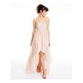 thumbnail image 1 of SPEECHLESS Womens Pink Embellished Sheer Floral Sleeveless Sweetheart Neckline Formal Hi-Lo Dress Juniors 13, 1 of 4