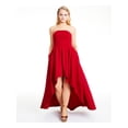 thumbnail image 1 of SPEECHLESS Womens Red Pocketed Sleeveless Strapless Maxi Formal Hi-Lo Dress Juniors 11, 1 of 2