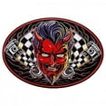 thumbnail image 1 of SPEED DEMON OVAL, High Thread Embroidered Iron-On / Saw-On, Heat Sealed Backing Rayon PATCH - 4" x 3", 1 of 1