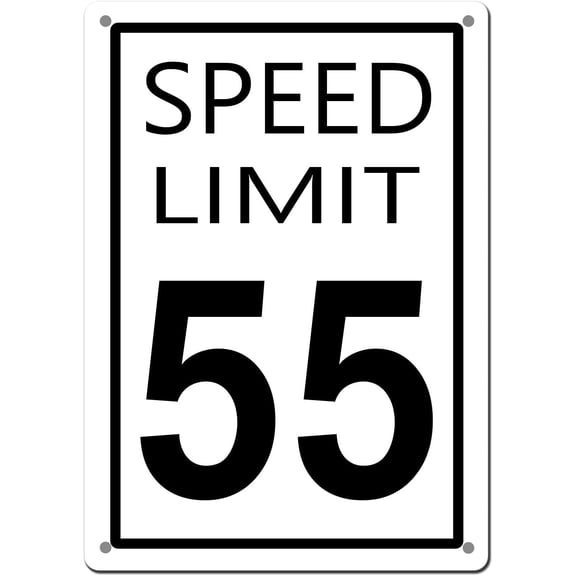 SPEED LIMIT 55 Aluminum Sign, SPEED LIMIT 55" Traffic Sign, Waterproof Sign 8"x12" Metal Sign