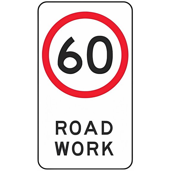 SPEED LIMIT ROAD WORK Symbol Sign 8"x12" - Metal Tin Decor for Construction Zone, Road Work Area, Garage Man Cave Wall