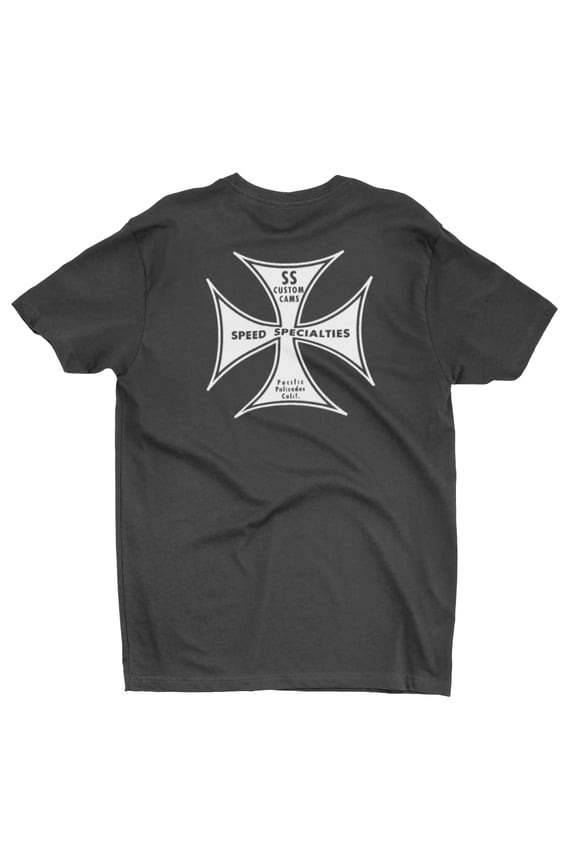 SPEED SPECIALTIES Custom Cams Maltese Cross Logo Black T-Shirt