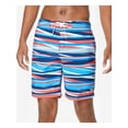 thumbnail image 1 of SPEEDO Mens Stripe Lane Bondi Blue Drawstring Striped Performance Stretch Shorts S, 1 of 2