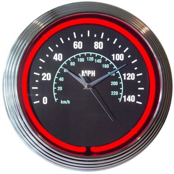 SPEEDOMETER NEON CLOCK 8SPDOM