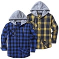 thumbnail image 1 of SPEEDRUN 2 Pack Men Casual Button Down Flannel Hoodies, Men's & Big Men's Hooded Flannel Shirt with Long Sleeves for Men and Big Men, Sizes M, 1 of 8