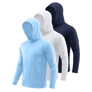 SPEEDRUN 3 Pack Men and Big Men Long Sleeve Workout Hoodie Shirt, UPF 50+ UV Sun Protection Fast Dry Moisture Wicking Workout Tops, Sizes XL