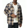 thumbnail image 1 of SPEEDRUN Men Casual Button Down Flannel Hoodies, Men's & Big Men's Hooded Flannel Shirt with Long Sleeves for Spring and Autumn, Single-layer without fleece, Sizes M-3XL, 1 of 7