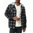 thumbnail image 1 of SPEEDRUN Men Casual Button Down Flannel Hoodies, Men's & Big Men's Hooded Flannel Shirt with Long Sleeves for Spring and Autumn, Single-layer without fleece, Sizes M-3XL, 1 of 6