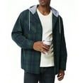 thumbnail image 1 of SPEEDRUN Men Casual Button Down Flannel Hoodies, Men's & Big Men's Hooded Flannel Shirt with Long Sleeves for Spring and Autumn, Single-layer without fleece, Sizes M-3XL, 1 of 7