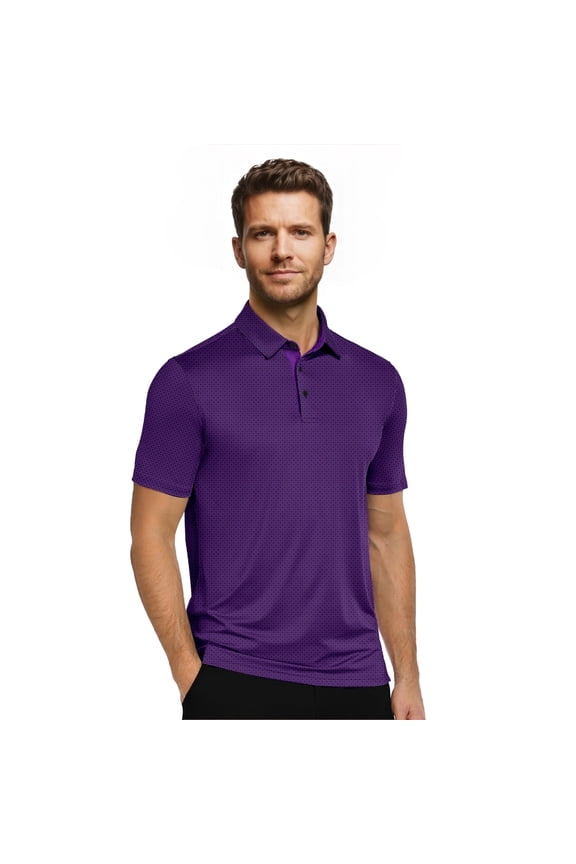 Men's & Big Men's Novelty Print Polo Shirt, Short Sleeve Moisture Wicking Casual Stylish Collared Shirts, Sizes XL