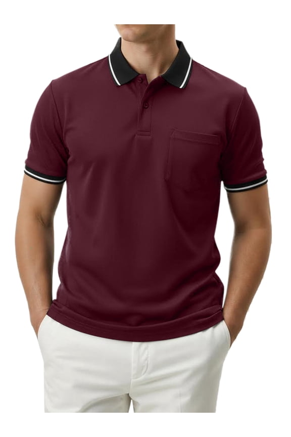 Men's & Big Men's Poly Polo with Short Sleeves, Slim-fit Polo Shirt, Sizes M-3XL