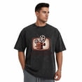thumbnail image 1 of SPEEDRUN Men's & Big Men's Vintage Washed Graphic T Shirts, Round Neck Casual Solid Color Cotton T-Shirt, Retro Film Elements, Size 3XL, 1 of 8