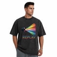 thumbnail image 1 of SPEEDRUN Men's & Big Men's Vintage Washed Graphic T Shirts, Round Neck Casual Solid Color Cotton T-Shirt, Retro Film Elements, Size XL, 1 of 8