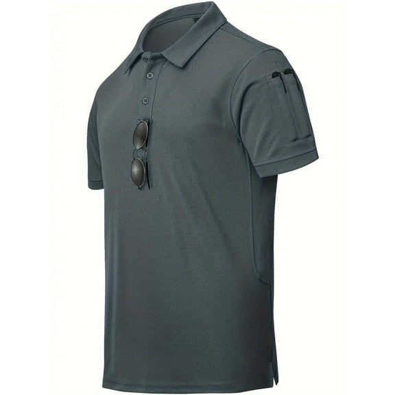 SPEEDRUN Men's Polo Shirt Short Sleeve, Breathable & Moisture-Wicking, Classic Fit