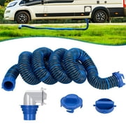 SPEEDWOW 15FT RV Sewer Hose Kit - Heavy Duty TPE, Abrasion & Crush Resistant, w/Swivel Fitting & 90 Degree Clear View Sewer Adapter for Waste Drainage