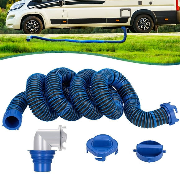 SPEEDWOW 15FT RV Sewer Hose Kit, Heavy Duty TPE RV Sewer Hose with Swivel Fitting & 90 Degree Clear View Sewer Adapter for Waste Drainage, Abrasion & Crush Resistant