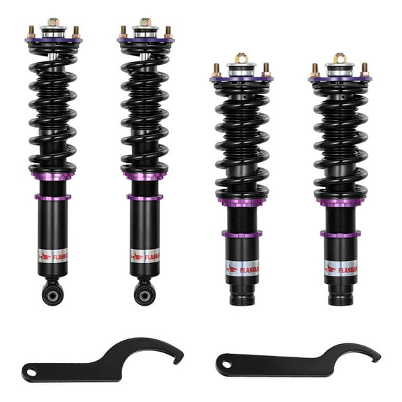 SPEEDWOW Coilovers Shocks Kits for 1996-2001 Honda CR-V, 24 Levels Damper Adjustable Coilovers Suspension Struts Kit, Twin-Tube Lowering Kit,Red