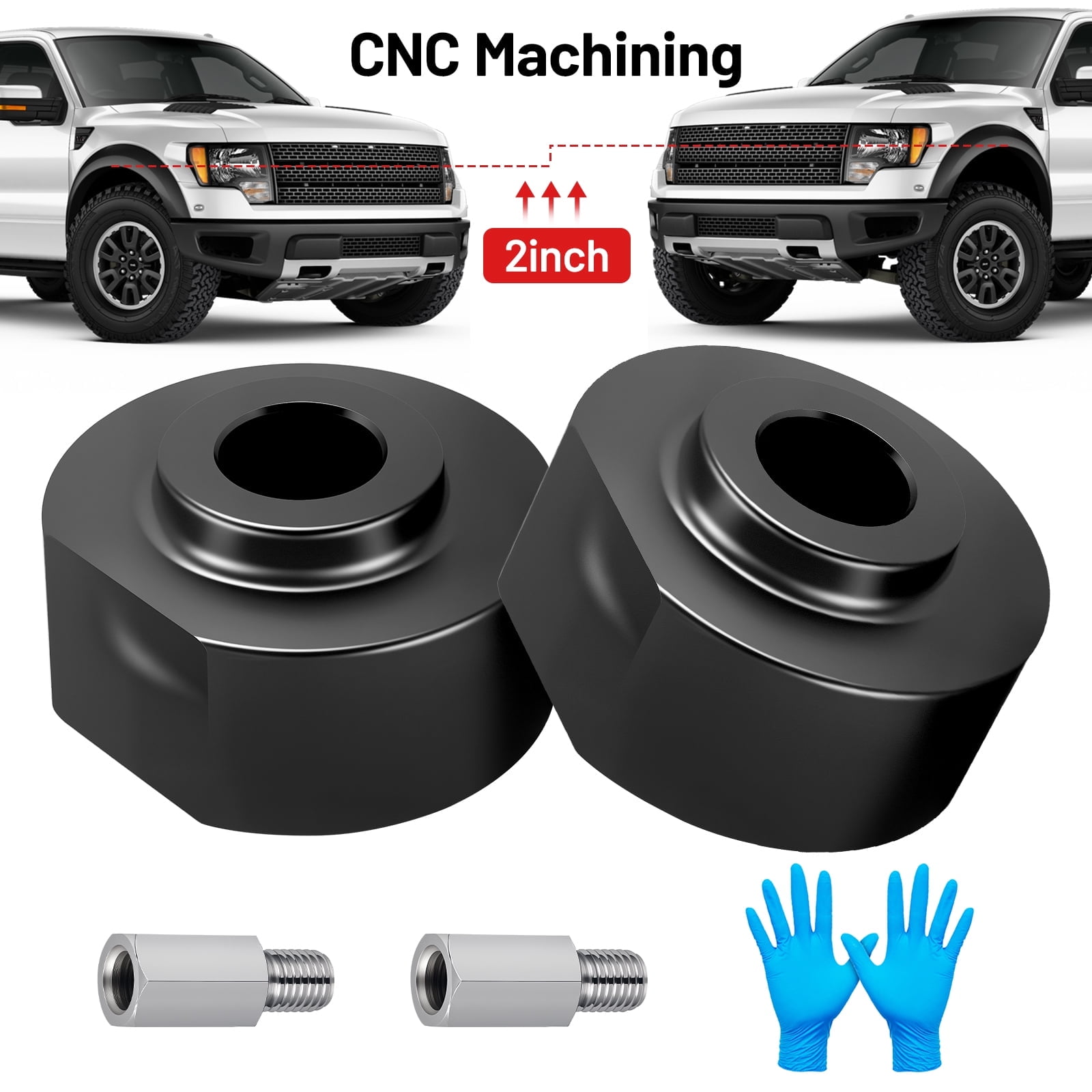 SPEEDWOW 2" Front Leveling Lift Kits, Fit for 1981-1996 Ford F150, 1983-1996 Ranger, 1991-1994 Explorer, Navajo, 2 inch Front Leveling Kit with 5/8" Stud (4WD only)