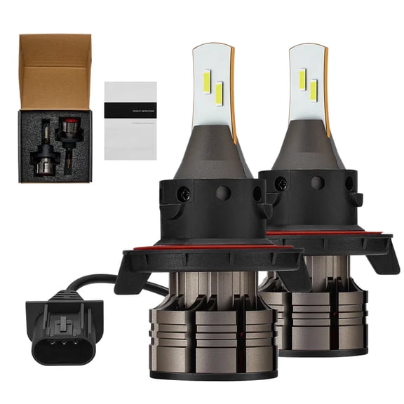 SPEEDWOW 2Pcs H13/9008 LED Headlight Bulbs 60W 6500K ‎‎18000LM White Dual-function