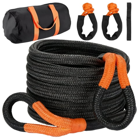 SPEEDWOW 50,000LB Kinetic Recovery Rope with 2 Soft Shackles, 1" x 30FT Heavy Duty Snatch Strap for Jeep, Truck, Off-Road Recovery - 35% Elasticity for Safe Vehicle Extraction