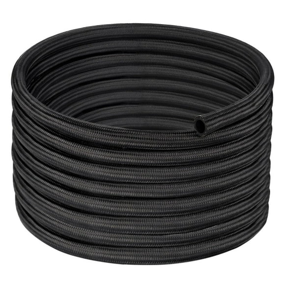SPEEDWOW 6AN Fuel Line, AN6 Braided Fuel Hose Nylon CPE 10FT Black