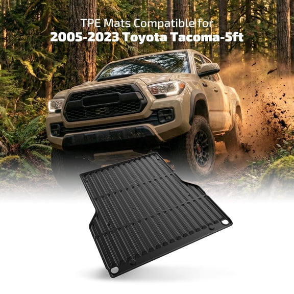 SPEEDWOW Truck Bed Mat Bed Liner, 5FT Waterproof TPE Trunk Bed Mat Fits 2005-2023 Toyota Tacoma Tear-Resistant Heavy-Duty Rubber, Non-Slip Protection
