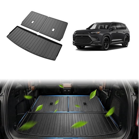 SPEEDWOW Truck Bed Mat Bed Liner, Waterproof TPE Trunk Mat with Velcro Seat Back Cover for Ford Explorer 2020-2026 6&7 Passenger Cargo Liner Trunk Mat Back